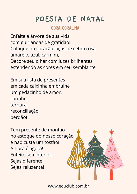 Poema de Natal Cora Coralina | Educlub